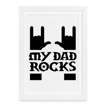 papa - mes roches de papa - Affiche encadrée (27 × 37 cm) - blanc - Devant