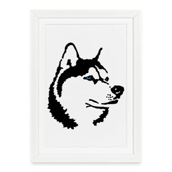 husky - Framed poster (27 × 37 cm) - white - Front