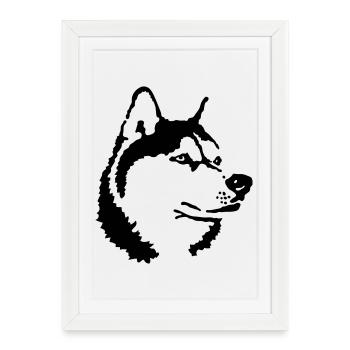 Husky - Framed poster (27 × 37 cm) - white - Front