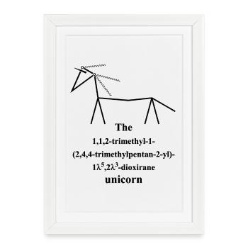 Unicorn - Nerd IUPAC Nomenclature - Chemistry - black - Framed poster (27 × 37 cm) - white - Front