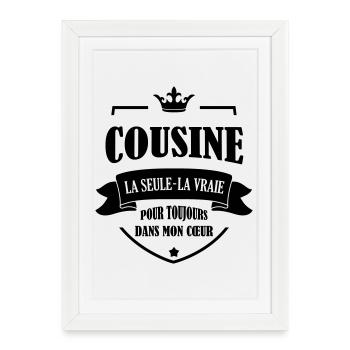 Oncle / Tante / Cousin / Cousine - Affiche encadrée (27 × 37 cm) - blanc - Devant
