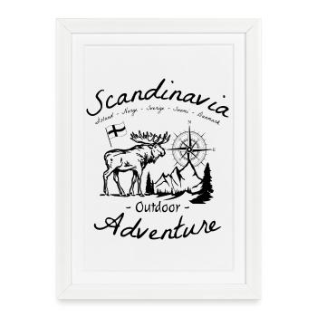 Scandinave Outdoor Adventure Drapeau Orignal - Affiche encadrée (27 × 37 cm) - blanc - Devant