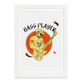 Vintage Skull Rock Guitar - Framed poster (27 × 37 cm) - white - Front