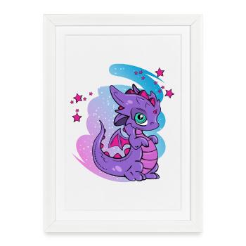 dragon fantastique aimant - Affiche encadrée (27 × 37 cm) - blanc - Devant