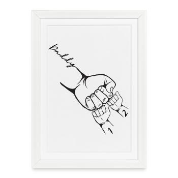 Custom Dad 2 Child Personalized - Framed poster (27 × 37 cm) - white - Front