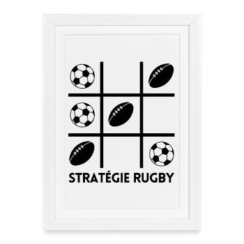 rugby, rugby sport, rugby humour - Affiche encadrée (27 × 37 cm) - blanc - Devant
