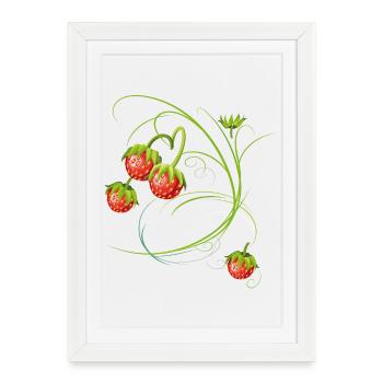 Strawberries, fruit - Framed poster (27 × 37 cm) - white - Front
