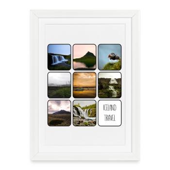 Islande Voyage - Affiche encadrée (27 × 37 cm) - blanc - Devant