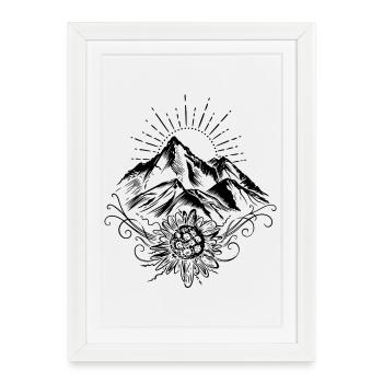 Hiking Mountains Edelweiss - Framed poster (27 × 37 cm) - white - Front