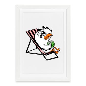 Mouette - Affiche encadrée (27 × 37 cm) - blanc - Devant