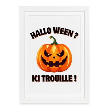 citrouille, halloween, fête d'halloween - Affiche encadrée (27 × 37 cm) - blanc - Devant