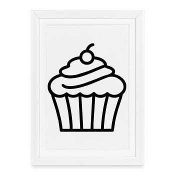 Cupcake - Affiche encadrée (27 × 37 cm) - blanc - Devant
