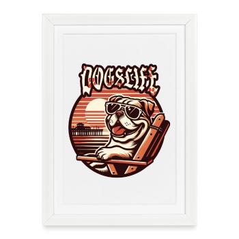 dog Usedom T-Shirt – Ostsee Streetwear Design - Framed poster (27 × 37 cm) - white - Front