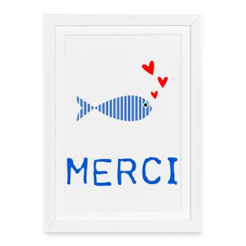 MERCI. MAÎTRESSE. MAÎTRE. MERCI MAÎTRESSE - Affiche encadrée (27 × 37 cm) - blanc - Devant