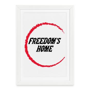 Red Abstract Art Circle - Framed poster (27 × 37 cm) - white - Front
