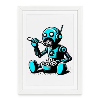 Martian Extraterrestrial Alien Robot - Framed poster (27 × 37 cm) - white - Front