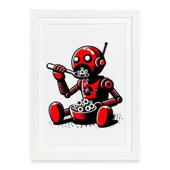 Martian Extraterrestrial Alien Robot - Framed poster (27 × 37 cm) - white - Front