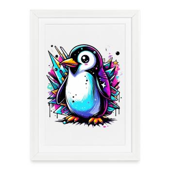 Penguin - Framed poster (27 × 37 cm) - white - Front