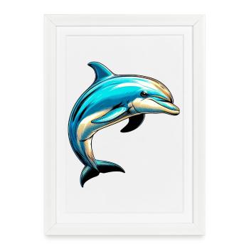 Dauphin - Affiche encadrée (27 × 37 cm) - blanc - Devant