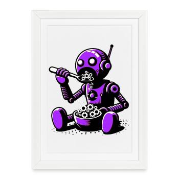 Martian Extraterrestrial Alien Robot - Framed poster (27 × 37 cm) - white - Front