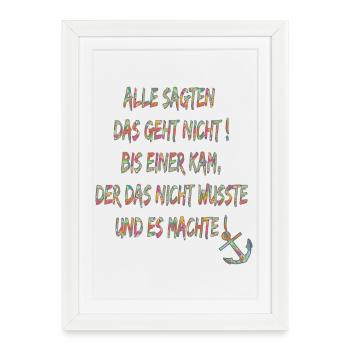 115691064 148764531 dicton jette l’ancre - Affiche encadrée (27 × 37 cm) - blanc - Devant