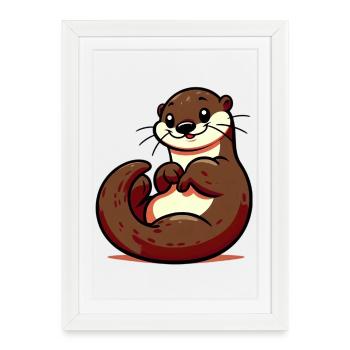 Otter - Framed poster (27 × 37 cm) - white - Front