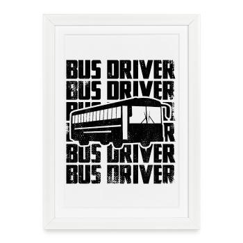 bus driver - Framed poster (27 × 37 cm) - white - Front