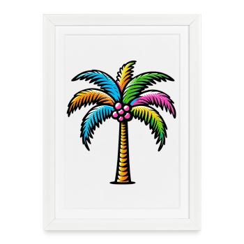 Palm tree - Framed poster (27 × 37 cm) - white - Front