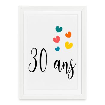30. 30 YEARS. 30th ANNIVERSARY. 30 YEARS ANNIVERSARY. - Framed poster (27 × 37 cm) - white - Front