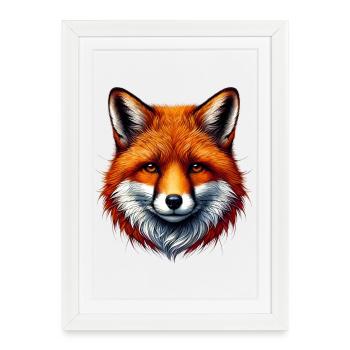 Fox - Framed poster (27 × 37 cm) - white - Front