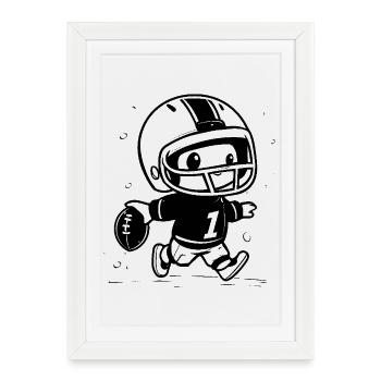 Petit joueur de football - Affiche encadrée (27 × 37 cm) - blanc - Devant