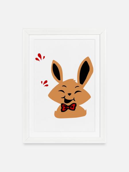 Osterhase - Gerahmtes Poster (27 × 37 cm) - Weiß