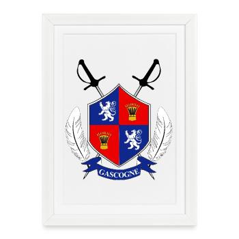 Gascogne - Affiche encadrée (27 × 37 cm) - blanc - Devant