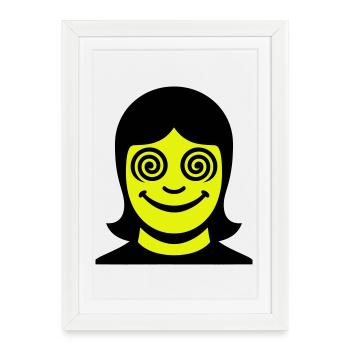 Visage hypnotique - Affiche encadrée (27 × 37 cm) - blanc - Devant