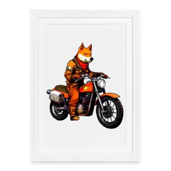 Fuchs Motorcyclists - Framed poster (27 × 37 cm) - white - Front