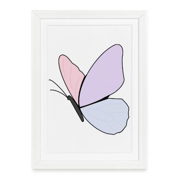 Conception de papillon pastel - Affiche encadrée (27 × 37 cm) - blanc - Devant