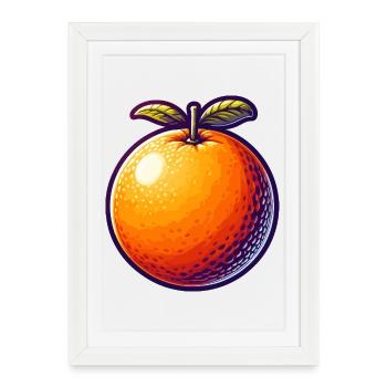 Bright orange cartoon - Framed poster (27 × 37 cm) - white - Front