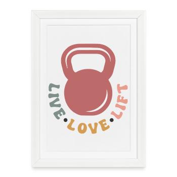 Kettlebell One Love - Framed poster (27 × 37 cm) - white - Front