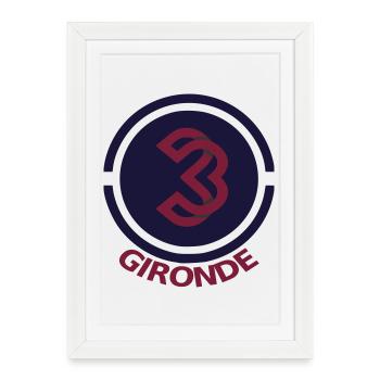 Circular emblem Gironde 33 - Framed poster (27 × 37 cm) - white - Front