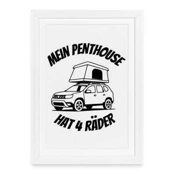 Tente de toit - mon penthouse - Affiche encadrée (27 × 37 cm) - blanc - Devant