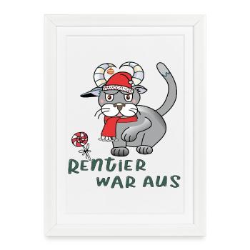Les rennes étaient sortis - Affiche encadrée (27 × 37 cm) - blanc - Devant