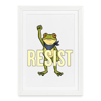 Portland Frog Protest Resist - Affiche encadrée (27 × 37 cm) - blanc - Devant
