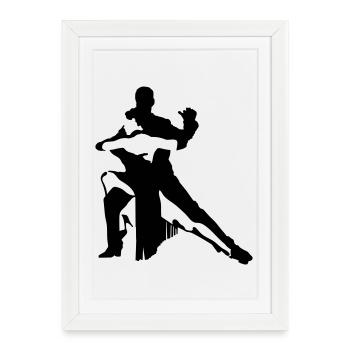 Dancing couple - Framed poster (27 × 37 cm) - white - Front