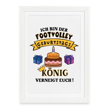 Footvolleyer Anniversaire Footvolley Joueur Joueur - Affiche encadrée (27 × 37 cm) - blanc - Devant