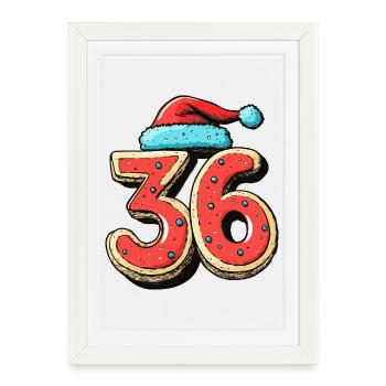 36 Number Cookie Christmas - Framed poster (27 × 37 cm) - white - Front