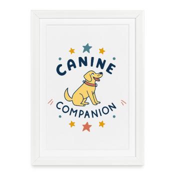 Chien Compagnon Arc en Ciel - Affiche encadrée (27 × 37 cm) - blanc - Devant