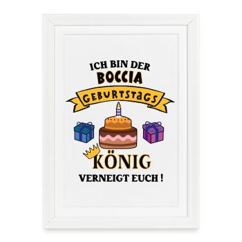 Boccia, Anniversaire, Joueur de Boccia, Geb Boule, Joueur - Affiche encadrée (27 × 37 cm) - blanc - Devant