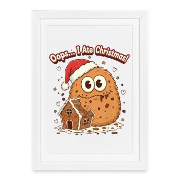 Keksi celebrates Christmas - Framed poster (27 × 37 cm) - white - Front
