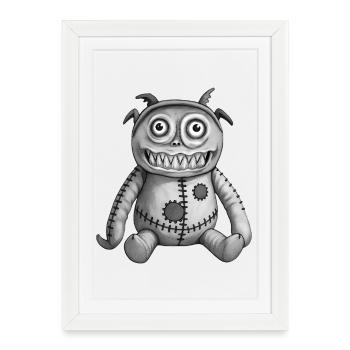 MONSTER DOLL #7 [Black & White] - Affiche encadrée (27 × 37 cm) - blanc - Devant