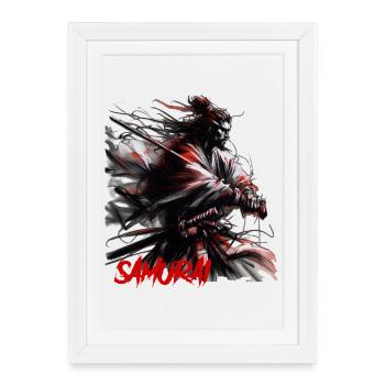 Samouraï - Affiche encadrée (27 × 37 cm) - blanc - Devant